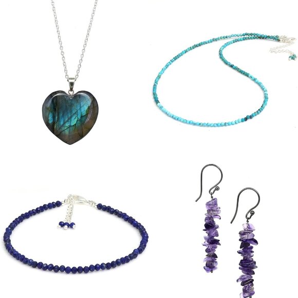 Gempires Natural Necklace, Faceted Beads, Energy Healing Crystals, Silver Plated - Picture 7 of 9